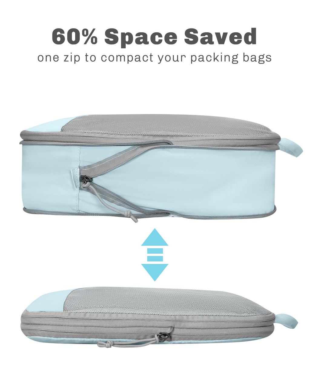 Rolling Backpack with Wheels 43L with Packing Cubes Set 6PC E3452