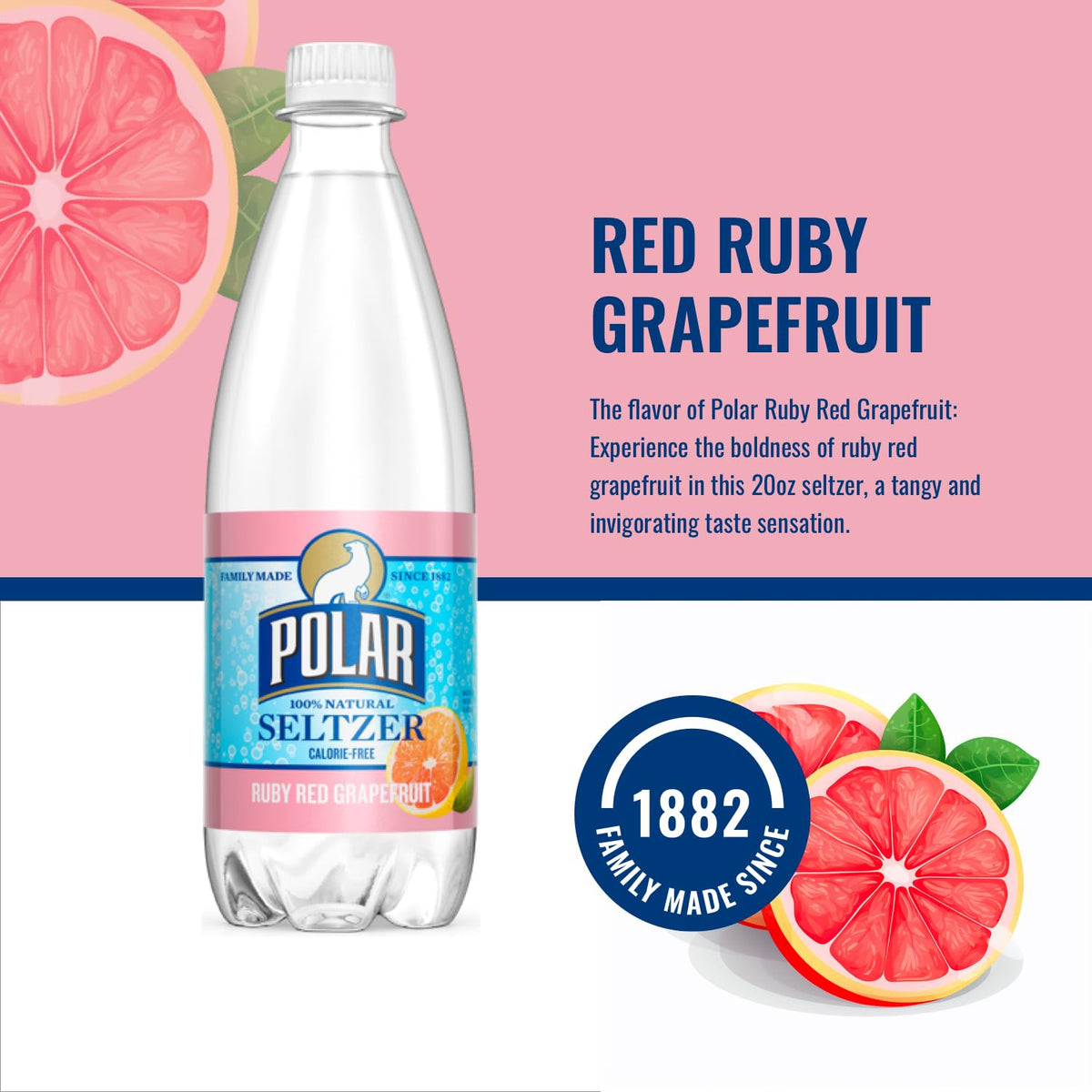 Ruby Red Grapefruit Sparkling Water, 20 fl oz, 12 Pack E2705