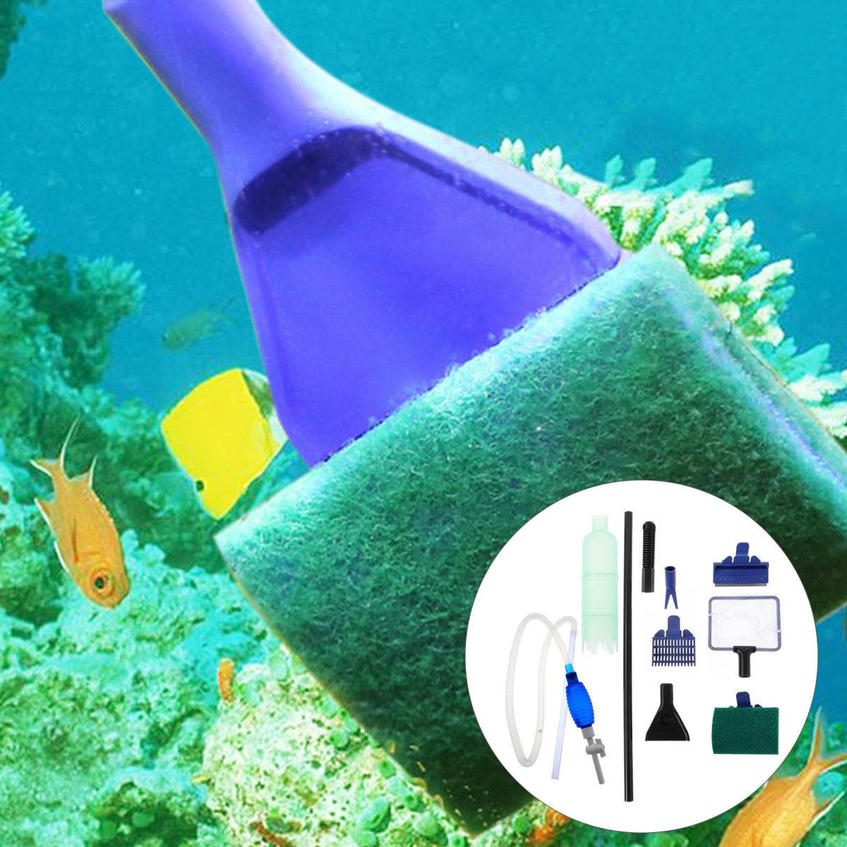 Fish Tank Cleaner Brush 5 in 1 Aquarium Maintenance Set H462795