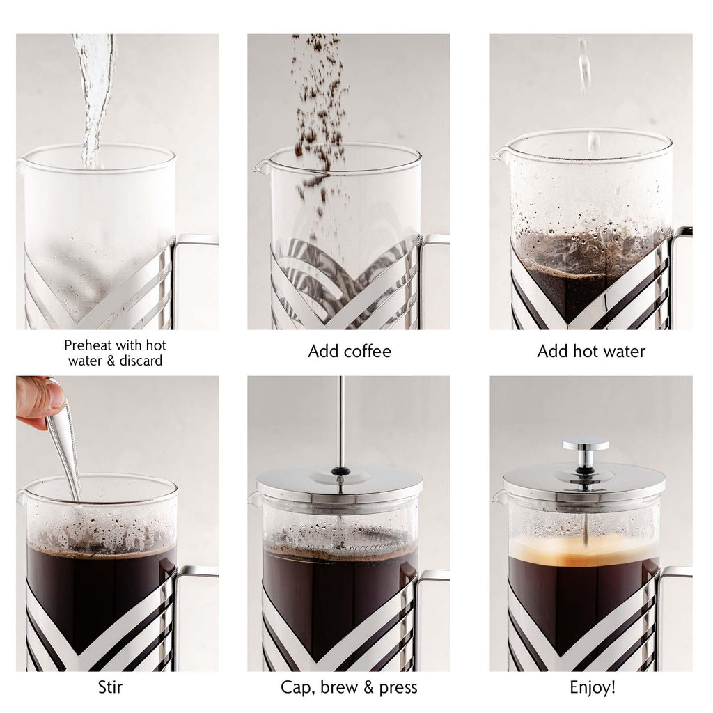 French Press Coffee Maker 34oz with 4 Filters I72899