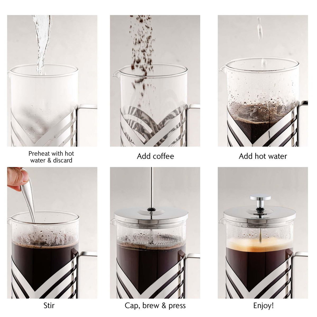 French Press Coffee Maker 34oz with 4 Filters I72899