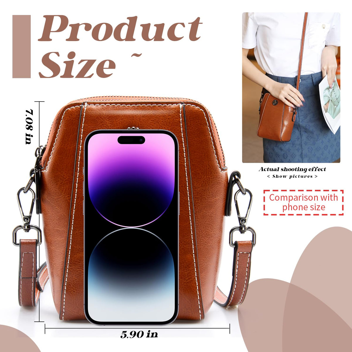 Small Genuine Leather Crossbody Bags X783