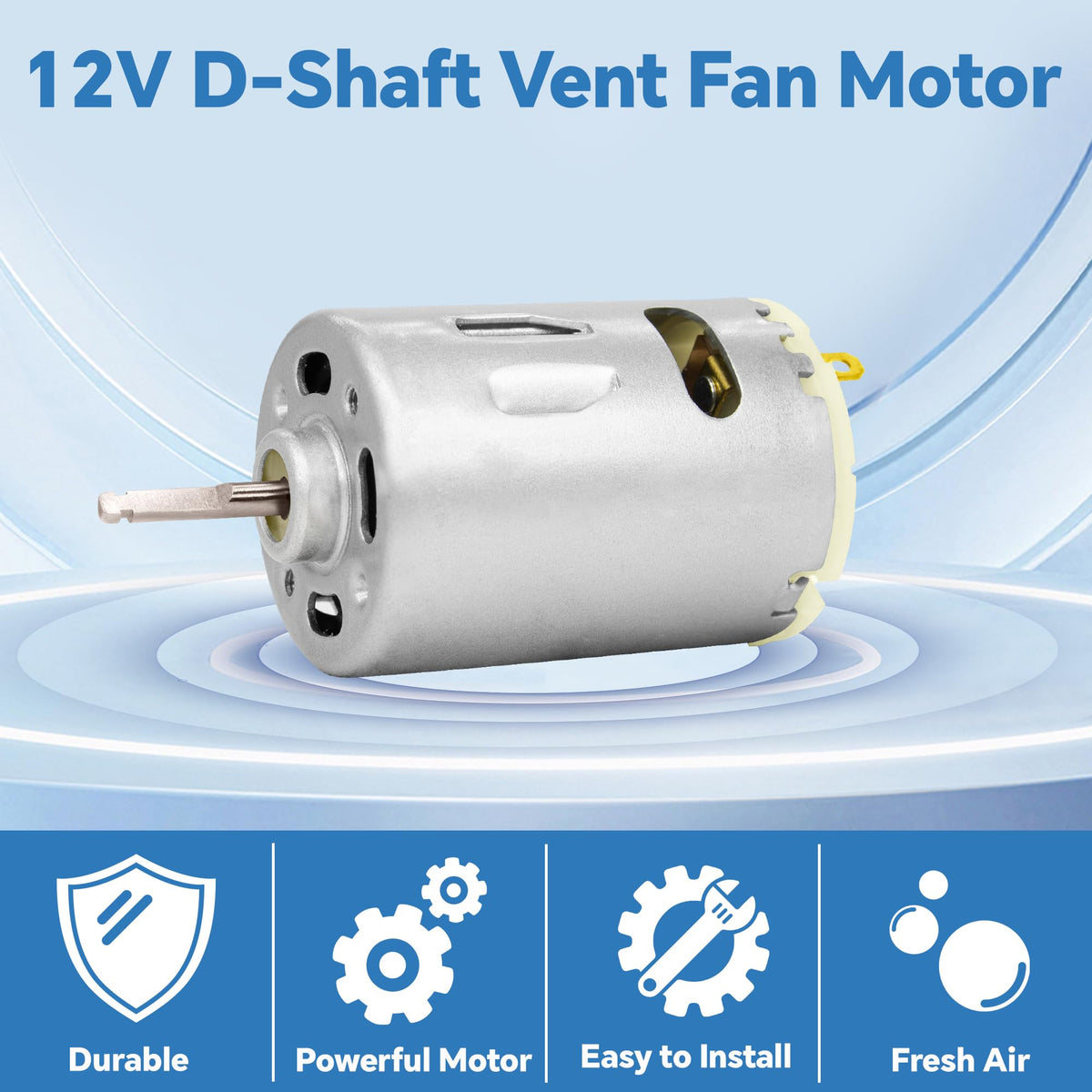 6 Inch White RV Vent Fan Blade with 12V D-Shaft Motor C16172