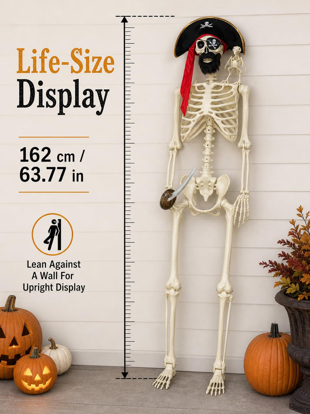 5.4 Ft Halloween Skeleton Decoration J162