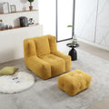 Velvet Fluffy Bean Bag Chair with Ottoman F6363