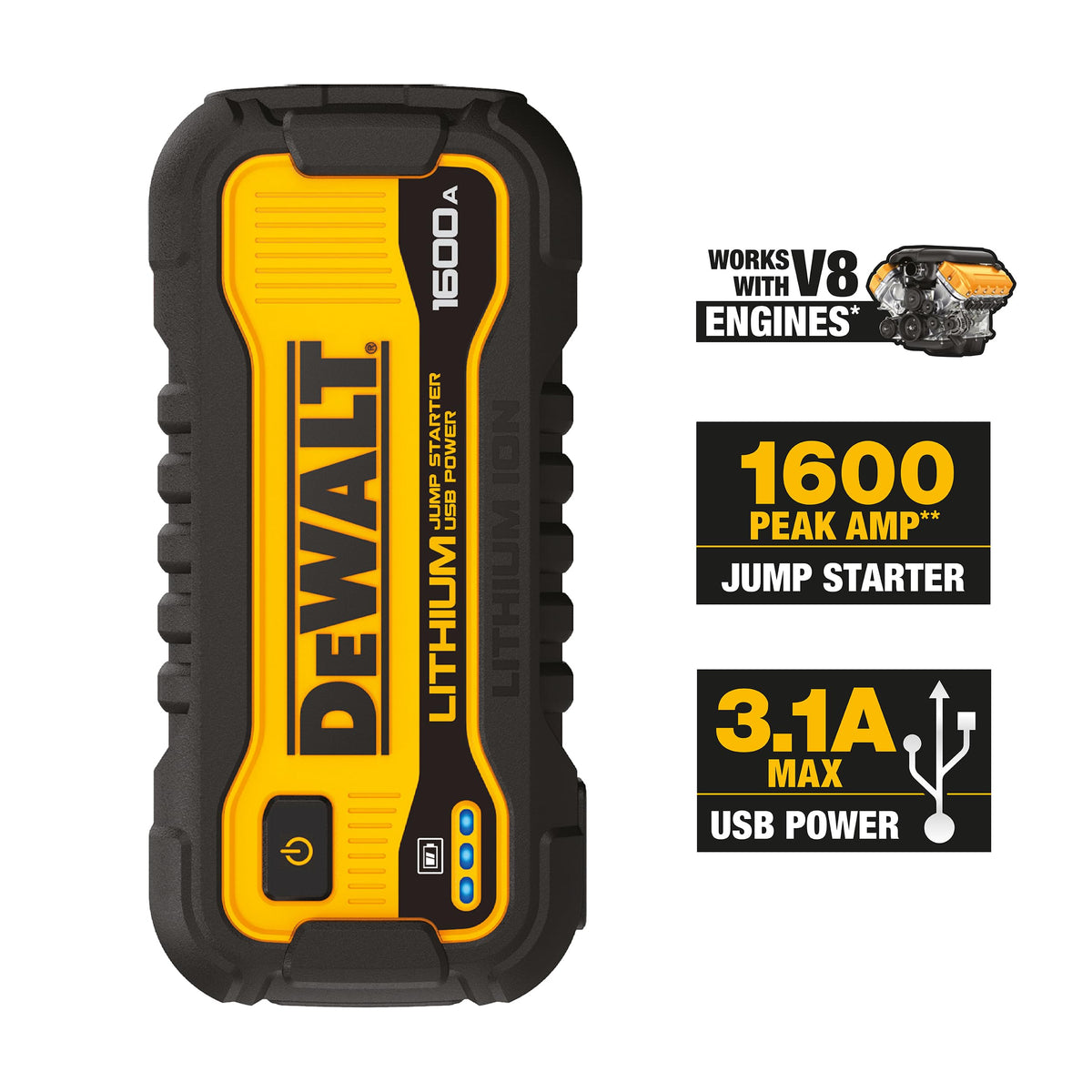 1600 Peak Amp Jump Starter Battery Booster with USB Power Station Y94624