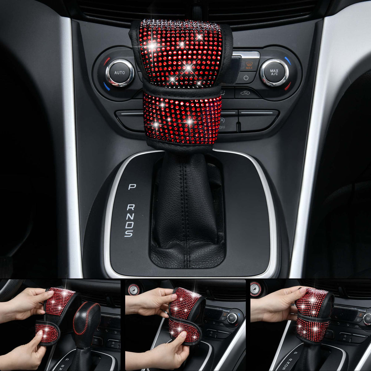 23 Pcs Bling Diamond Car Accessories Set Red R920