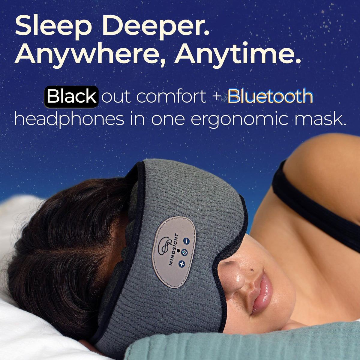 Blackout Sleep Mask with Bluetooth Headphones U5764