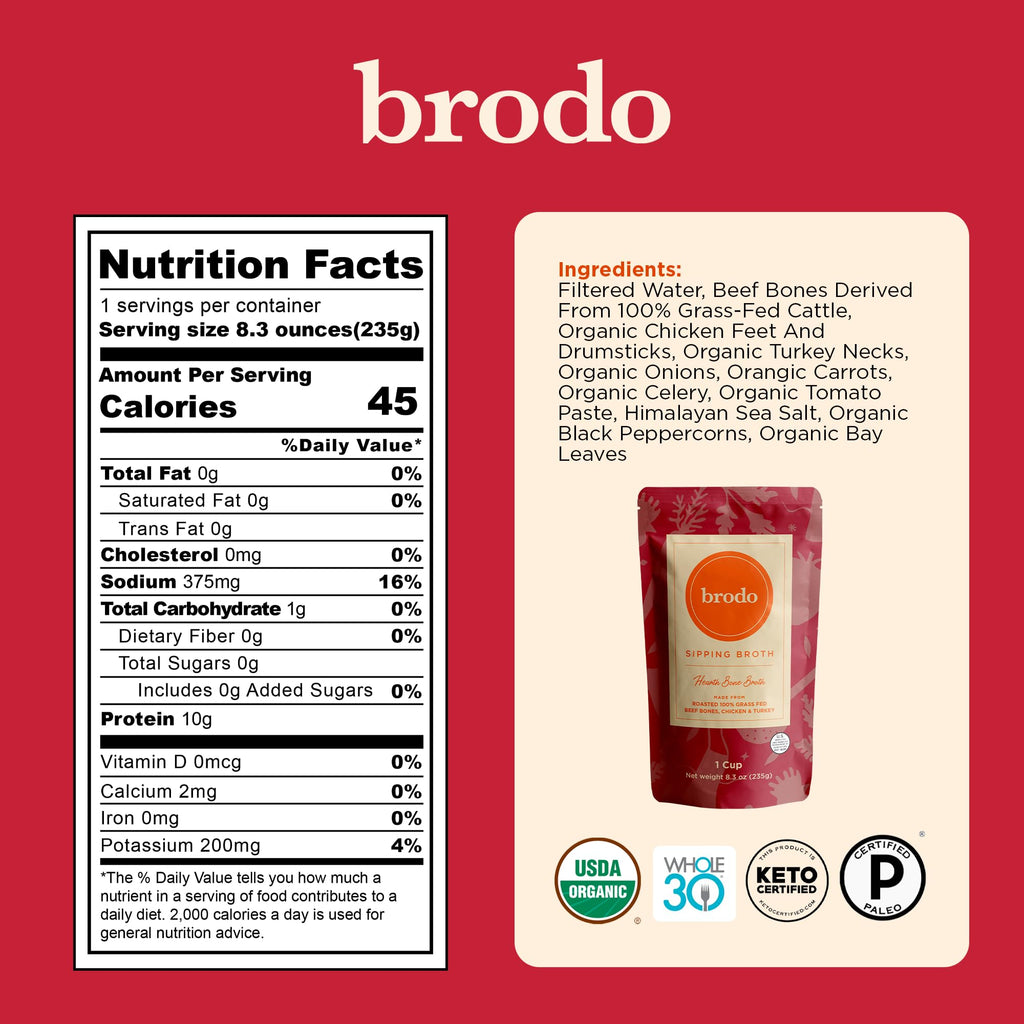 Organic Chicken & Beef Bone Broth 6x 8.3 oz C576