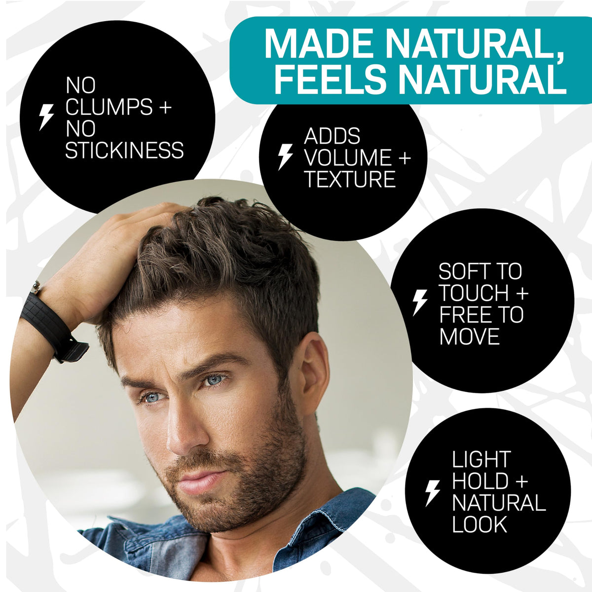 Sea Salt Spray for Men, Hair & Beard Volumizing Texture Spray with Activated Charcoal, Sea Kelp & Green Tea, Fragrance Free Refill, 30 Fl Oz Y8790
