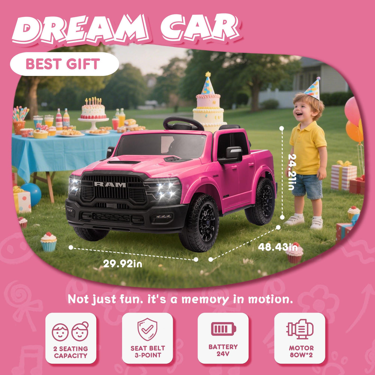 24V 160W 2 Seater Ride On Truck with Remote Control L23812