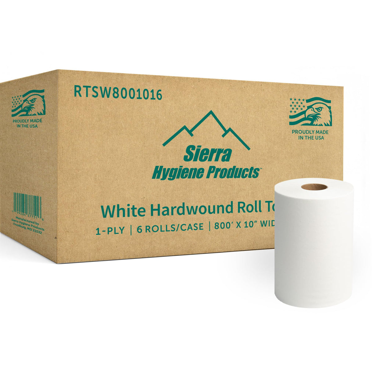 White 1-Ply Hardwound Paper Towels, 6 Rolls C653