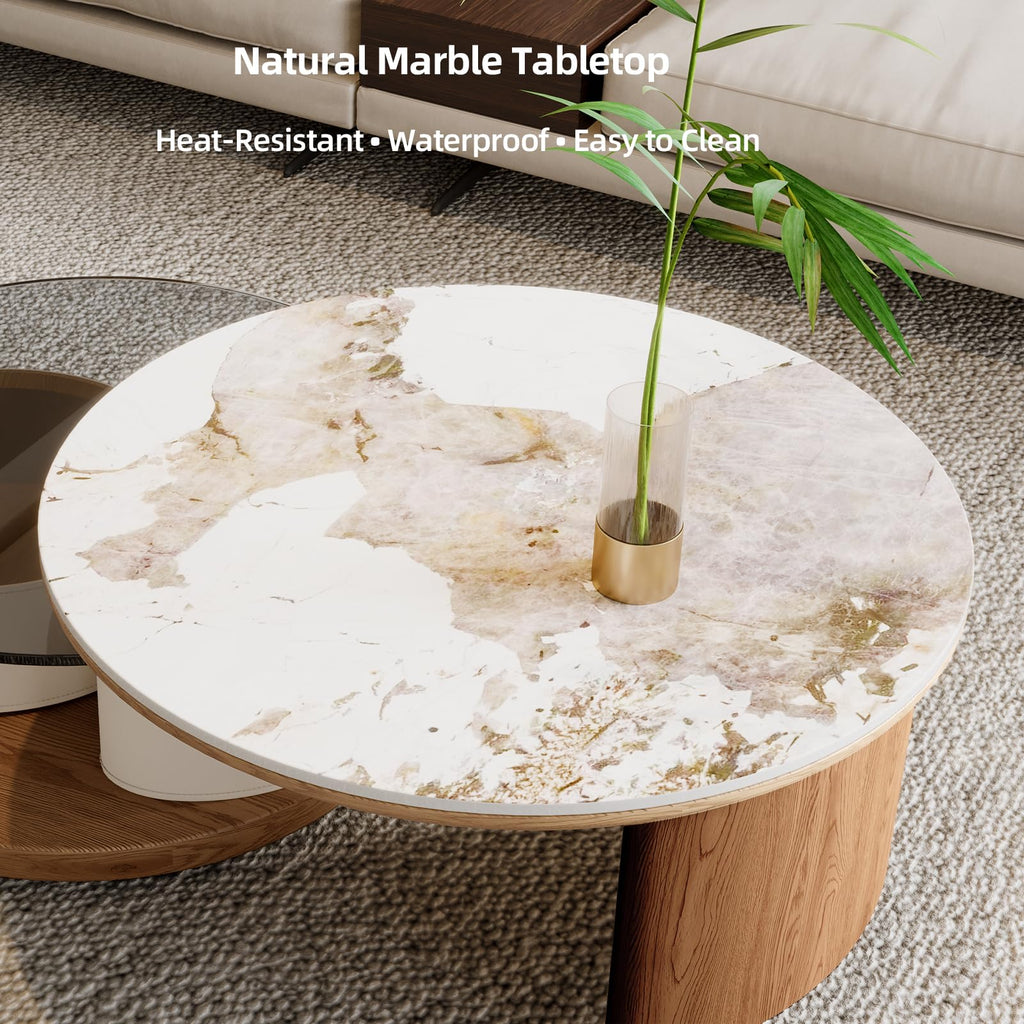 Round Expandable Coffee Table with Hidden Storage J59232