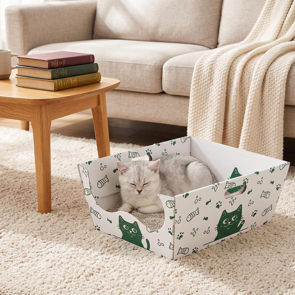 8 Pack Disposable Cat Litter Box with Scoop P2315