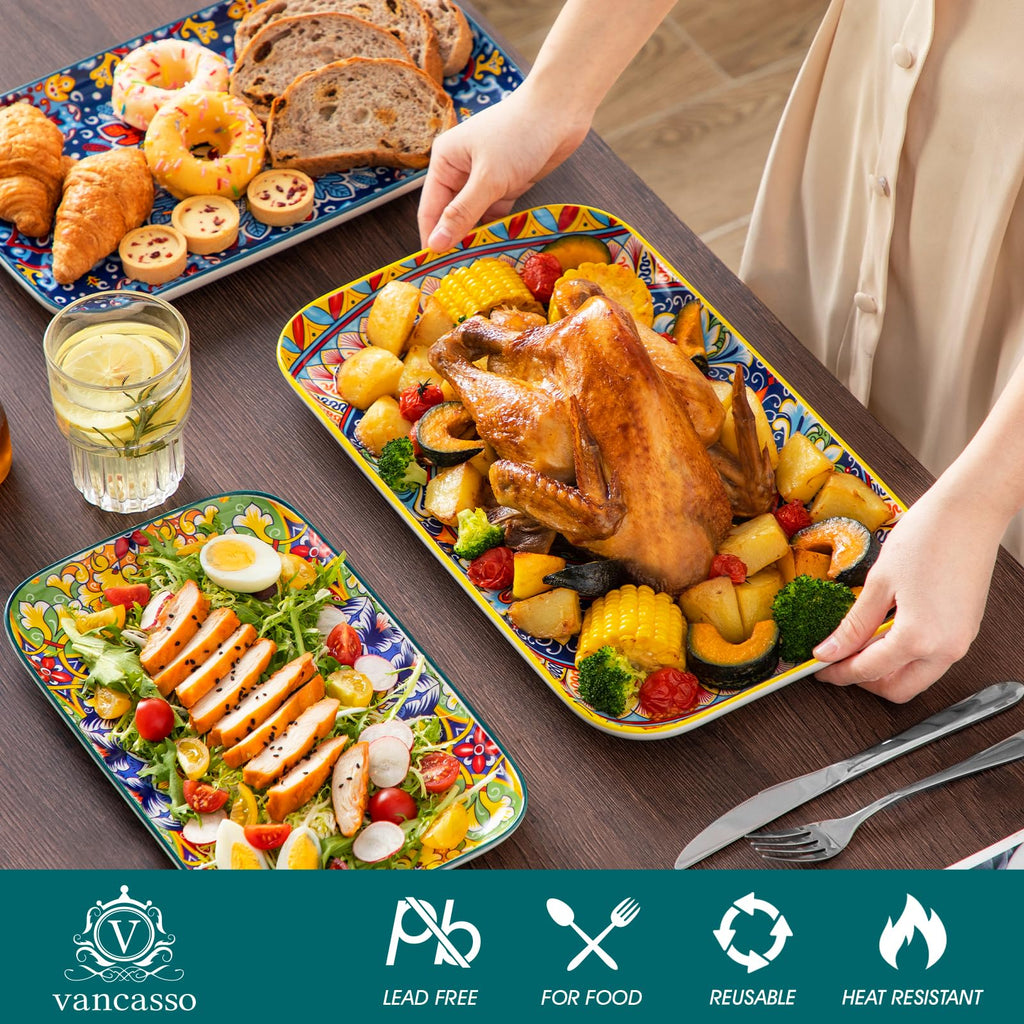 Serving Platters Set of 3 Rectangular Trays R907