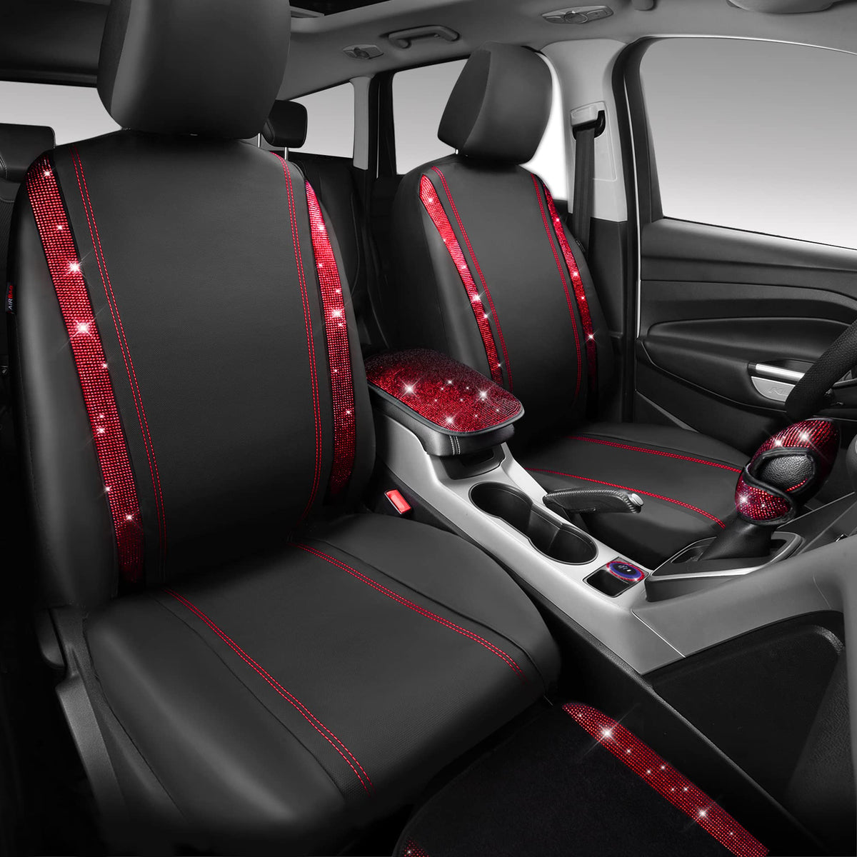 23 Pcs Bling Diamond Car Accessories Set Red R920