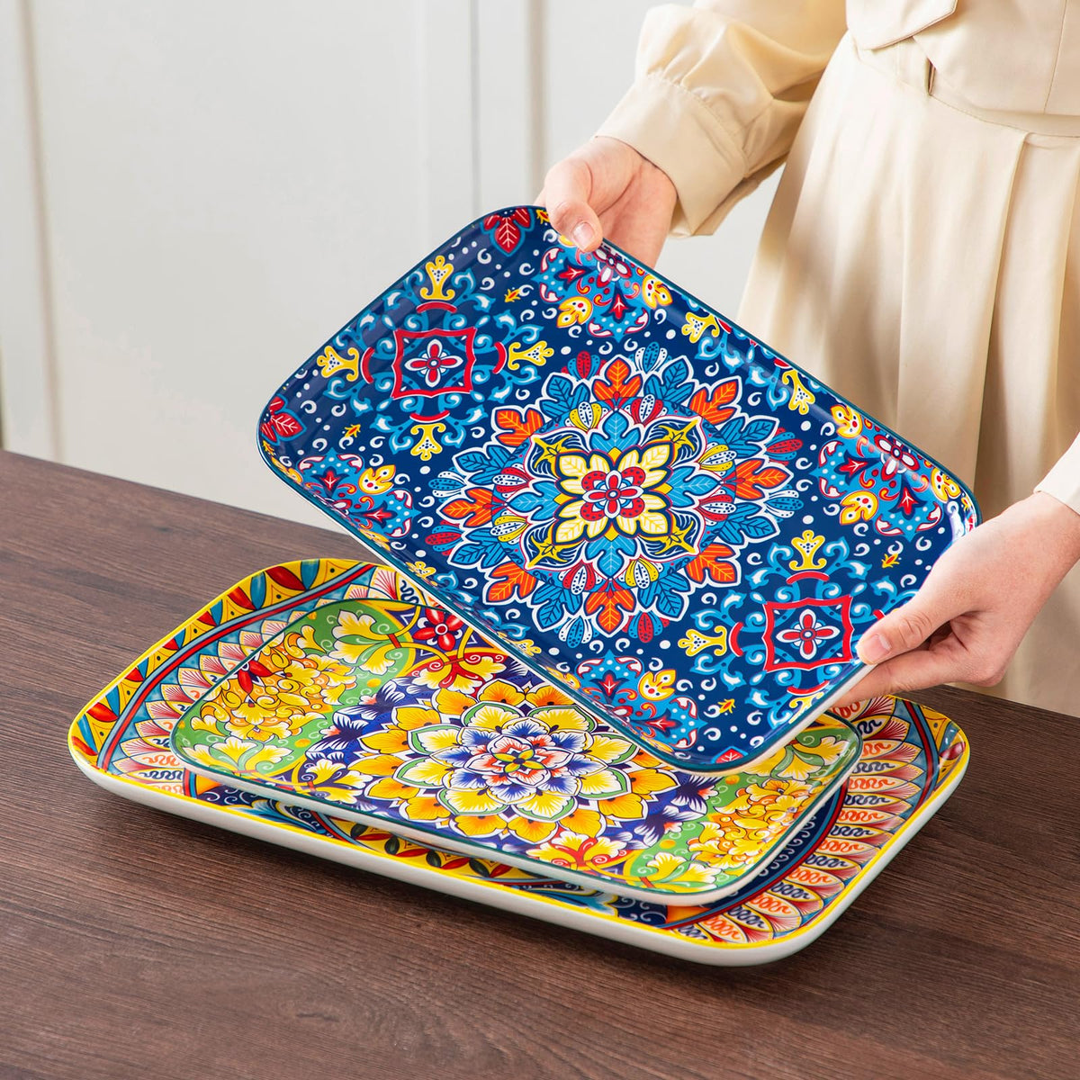 Serving Platters Set of 3 Rectangular Trays R907