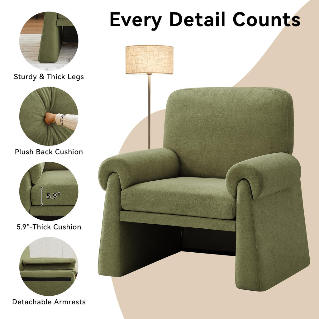 Green Upholstered Accent Chairs Set of 2 Y7358