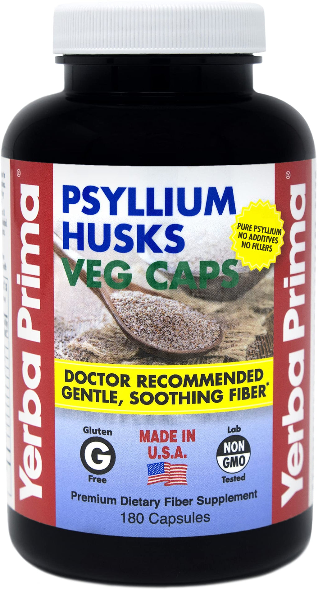 180 Veg Capsules Psyllium Husks Fiber Supplement S835