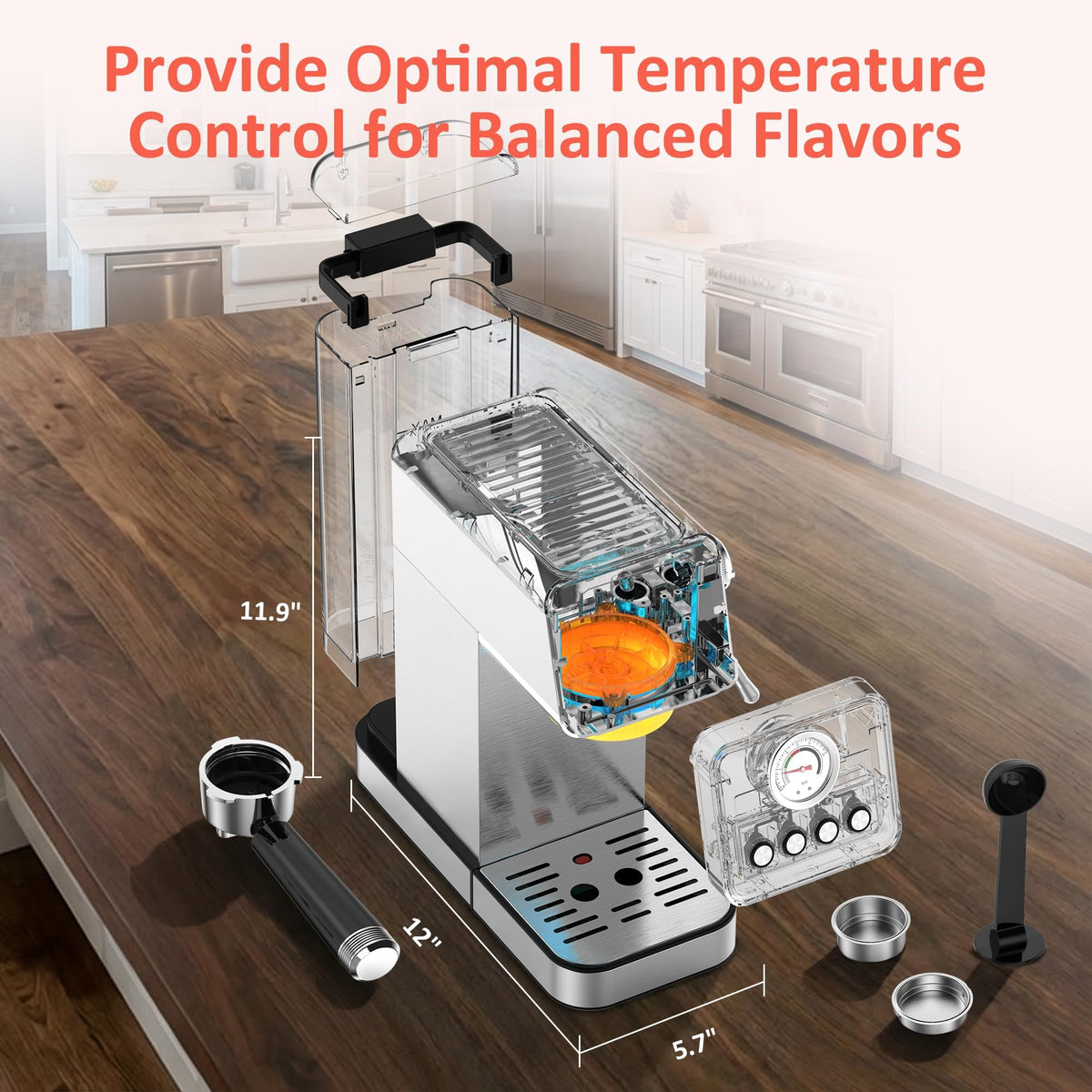20 Bar Espresso Machine with Steam Wand Y199