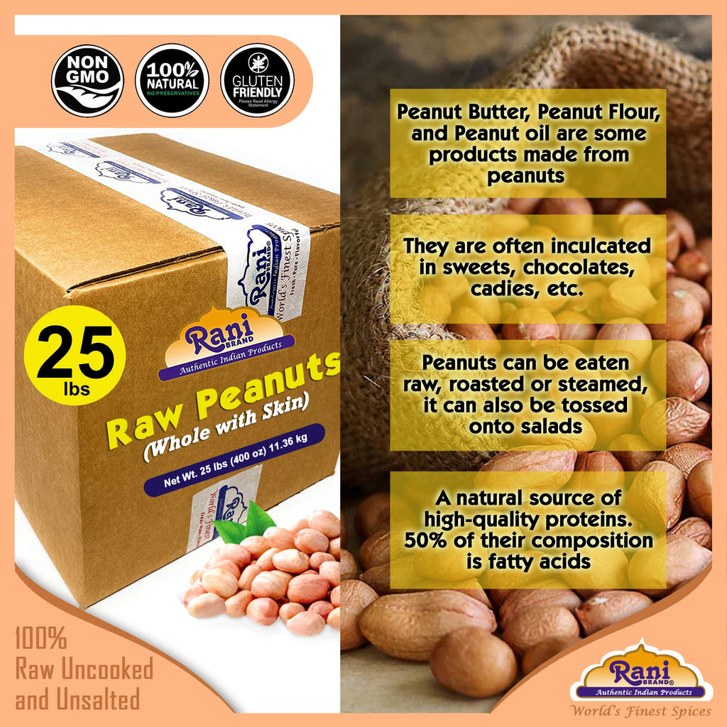 Raw Whole Peanuts With Skin 25lbs Bulk Box Q593410