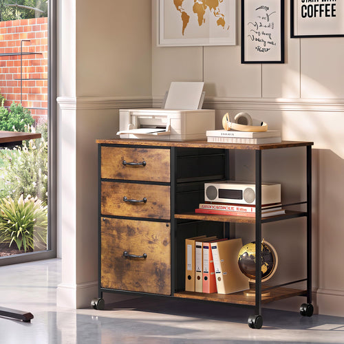 3 Drawer Fabric Mobile File Cabinet I276588