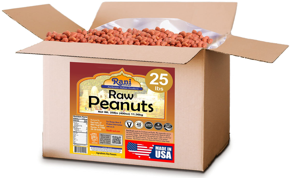 Raw Whole Peanuts With Skin 25lbs Bulk Box Q593410