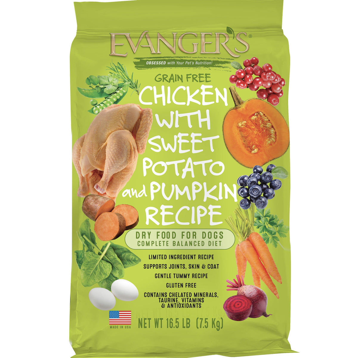 Grain-Free Chicken Sweet Potato Pumpkin Dry Dog Food 16.5 lbs U575528