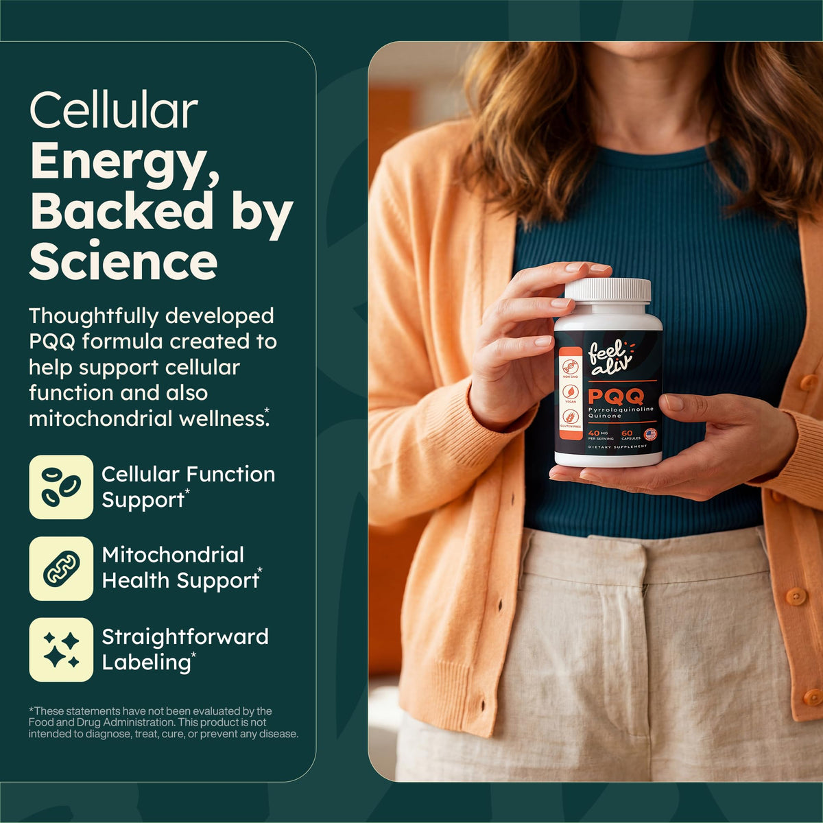 PQQ Supplement 40mg Vegan 60 Capsules Q534880