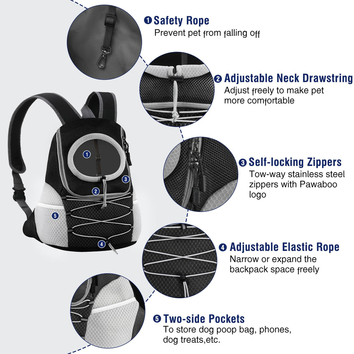 Ventilated Mesh Pet Front Carrier Backpack U995056