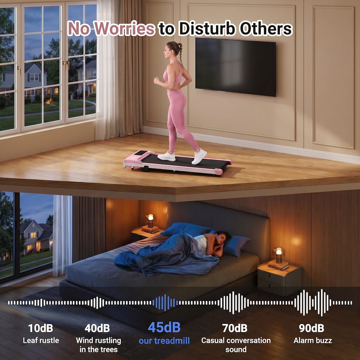 3.0HP Portable Under Desk Treadmill with Remote Control P8286