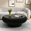 Black Round Fluted Drum Coffee Table S747