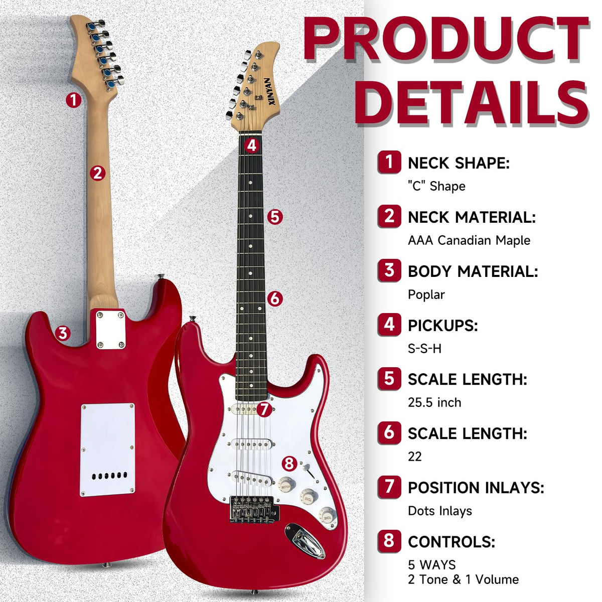 39in Full Size Beginner Electric Guitar Starter Kit with Case, Amp, Strings, Pick, Tremolo Bar Z6437