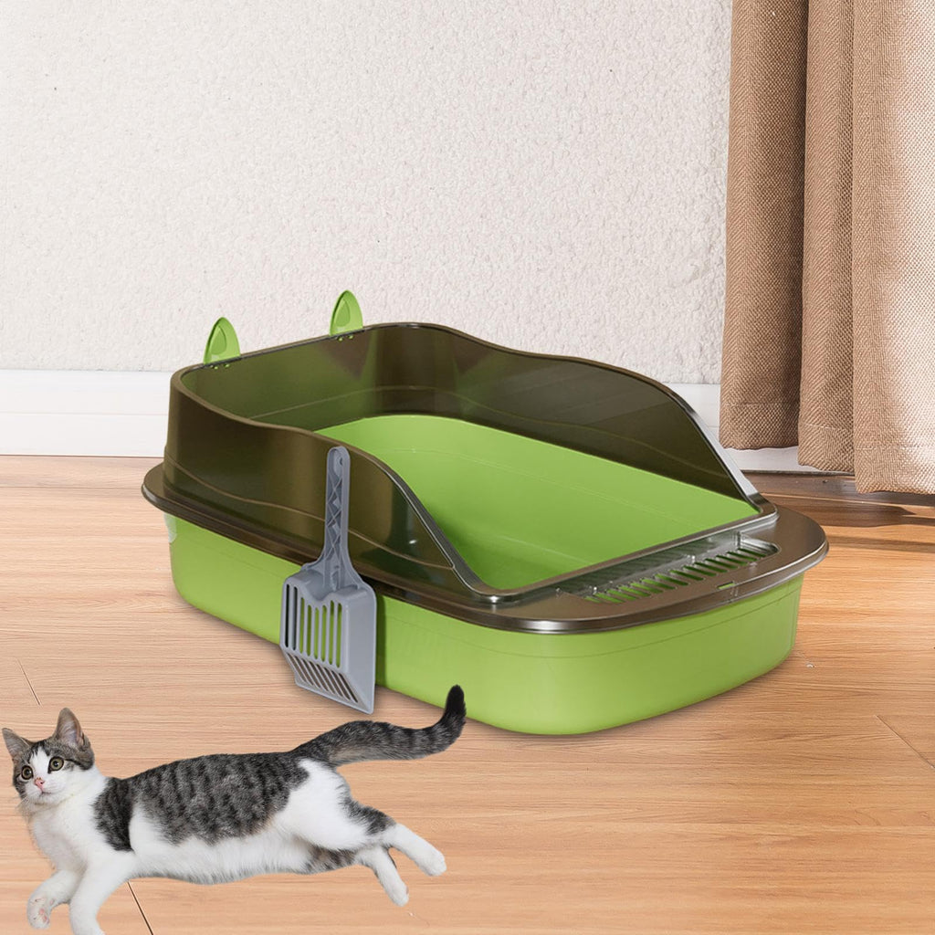 Green Semi Closed Sifting Cat Litter Box V312