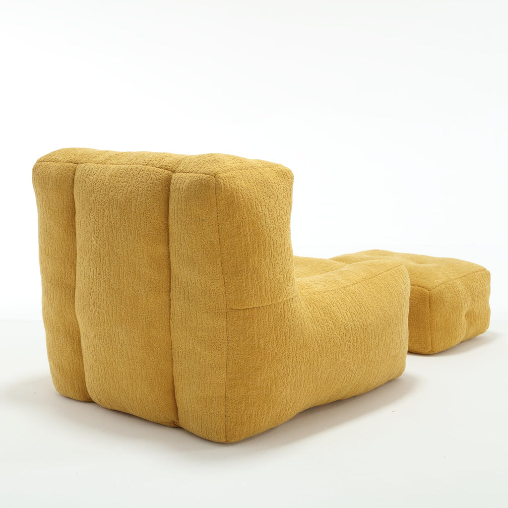 Velvet Fluffy Bean Bag Chair with Ottoman F6363