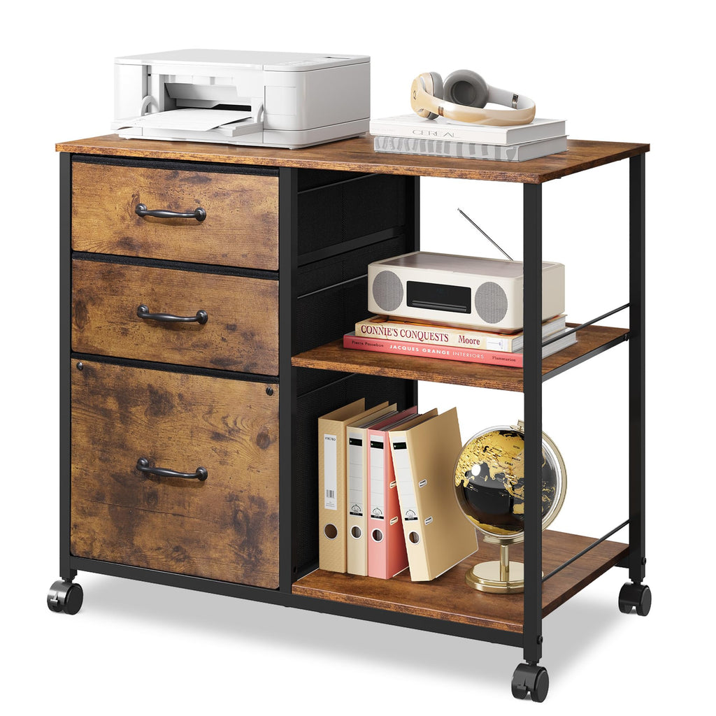 3 Drawer Fabric Mobile File Cabinet I276588
