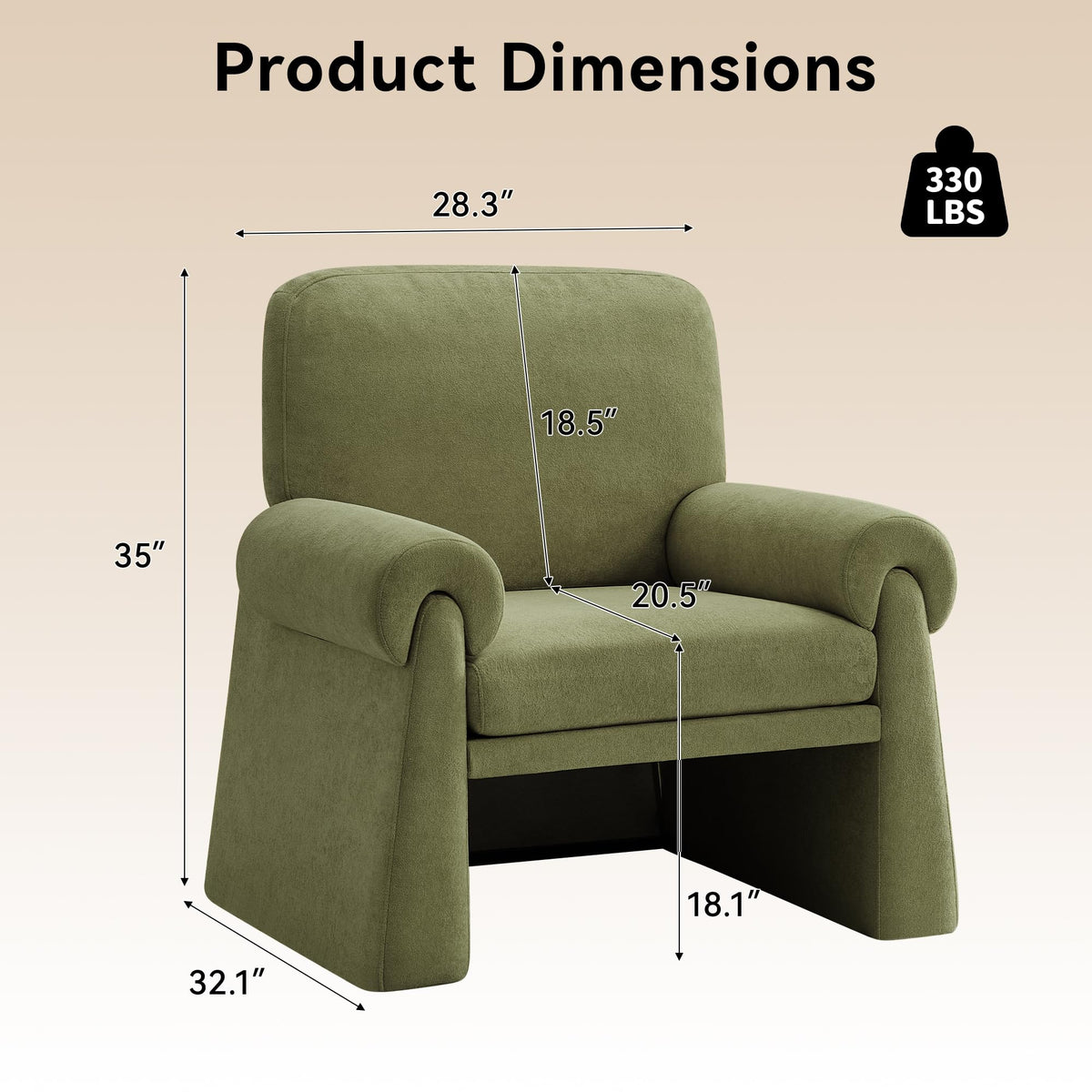 Green Upholstered Accent Chairs Set of 2 Y7358
