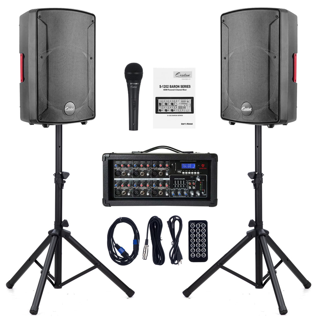 2000W Bluetooth PA System with Powered Mixer Set Q882492