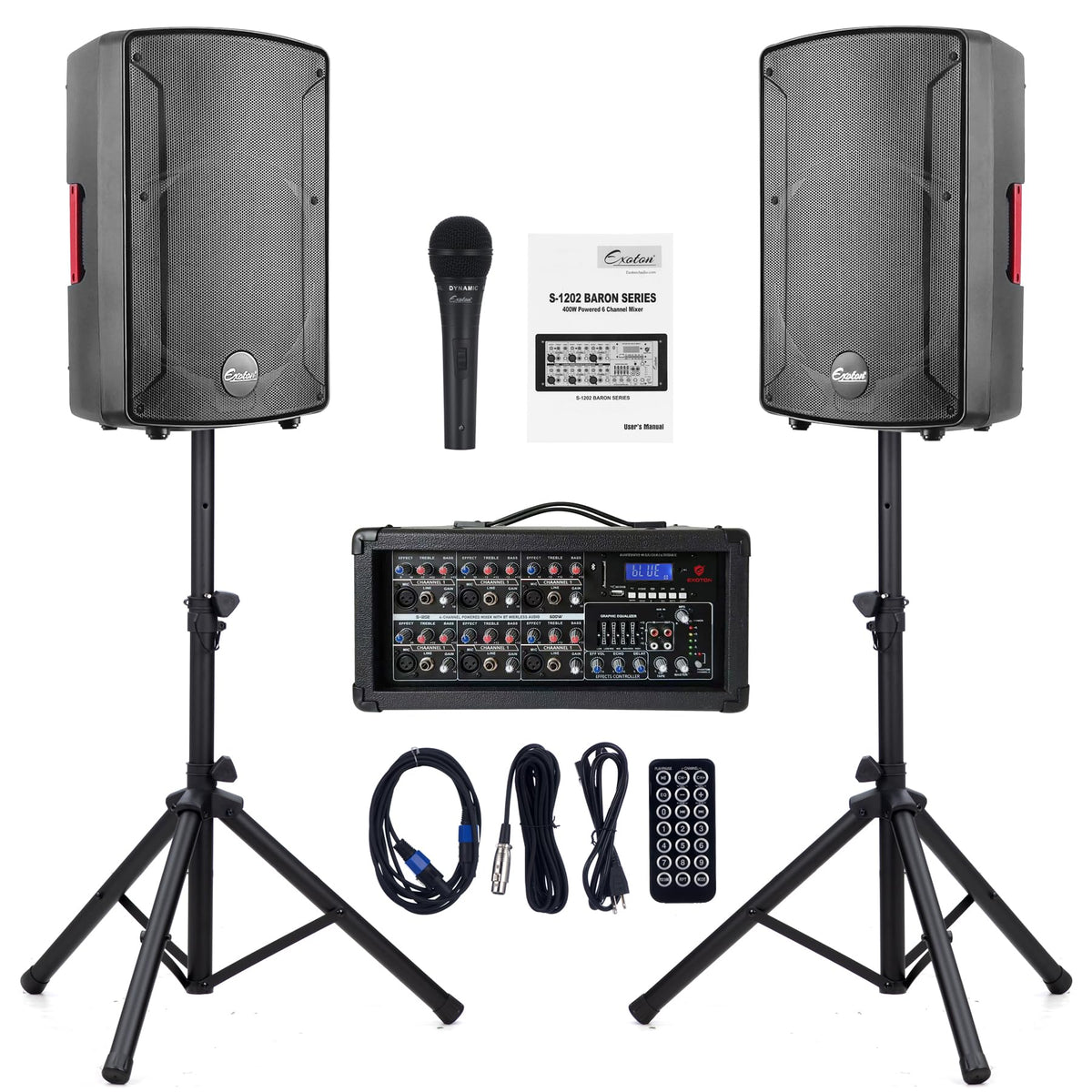 2000W Bluetooth PA System with Powered Mixer Set Q882492
