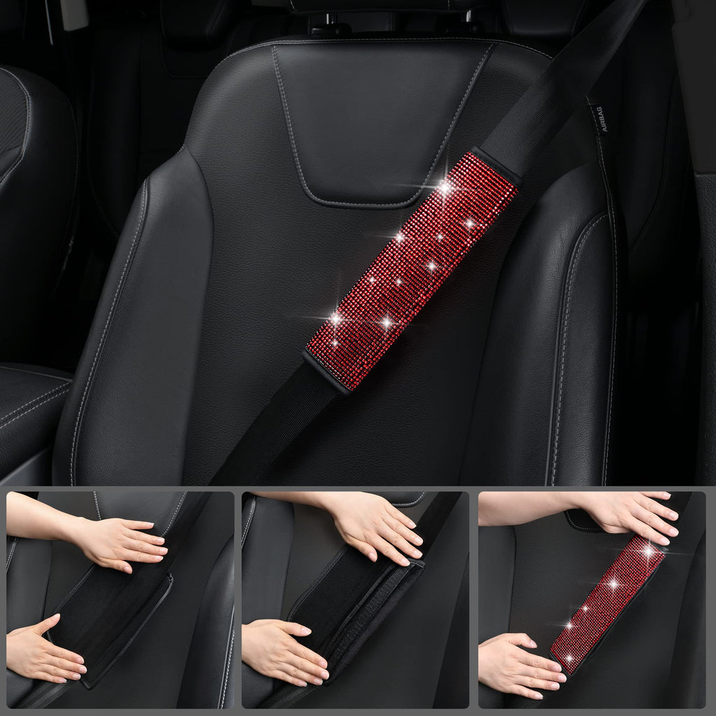 23 Pcs Bling Diamond Car Accessories Set Red R920