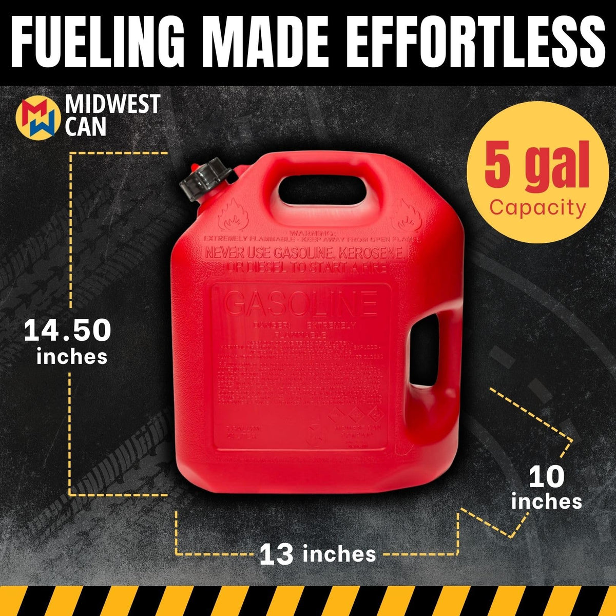 5 Gallon Gas Can Fuel Container with Spout 2 Pack K576
