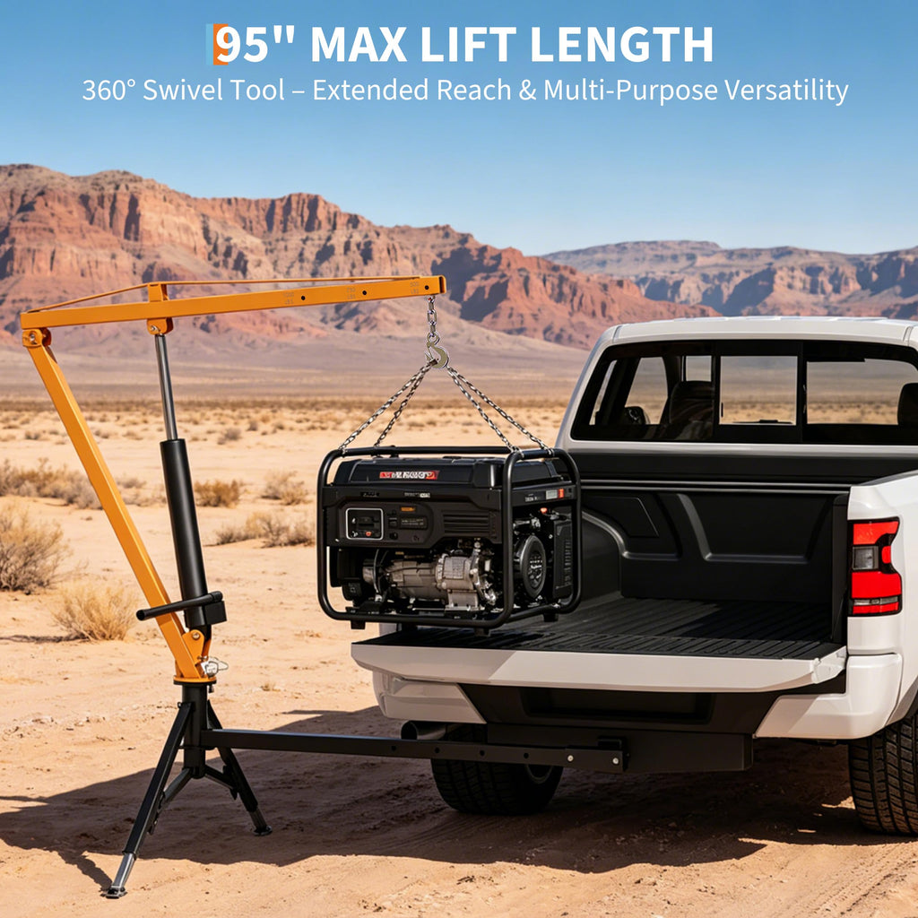 Heavy Duty Hydraulic Hitch Mounted Truck Crane with 360 Degree Swivel Boom D54575