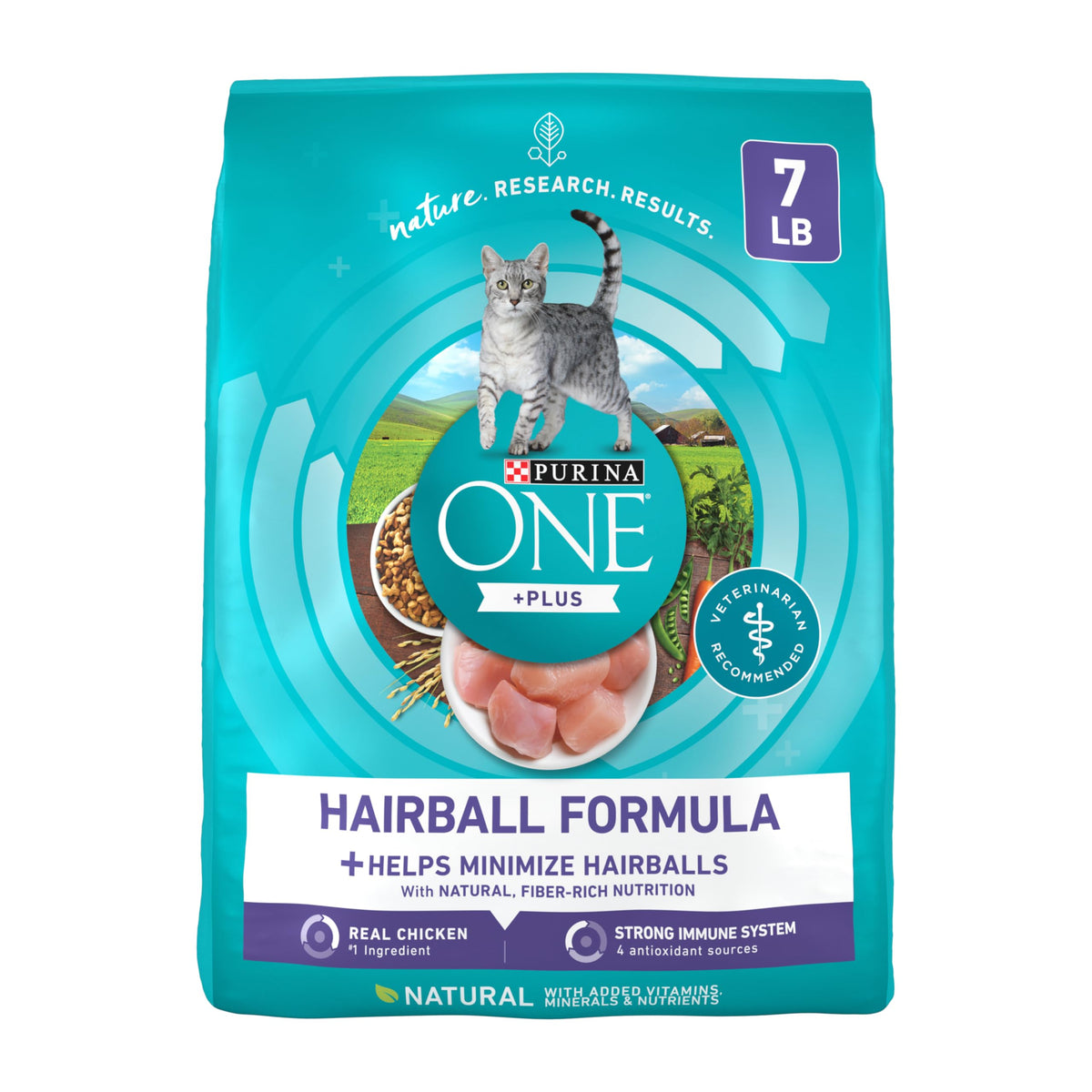 Natural Hairball Control Dry Cat Food, 7 lb Bag Z24213