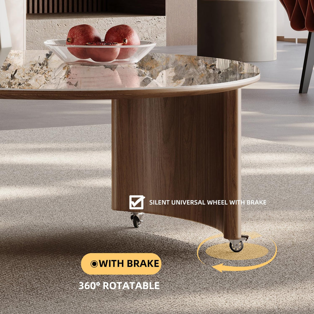Round Expandable Coffee Table with Hidden Storage J59232