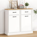 White Wooden Double Tilt Out Trash Cabinet J7240