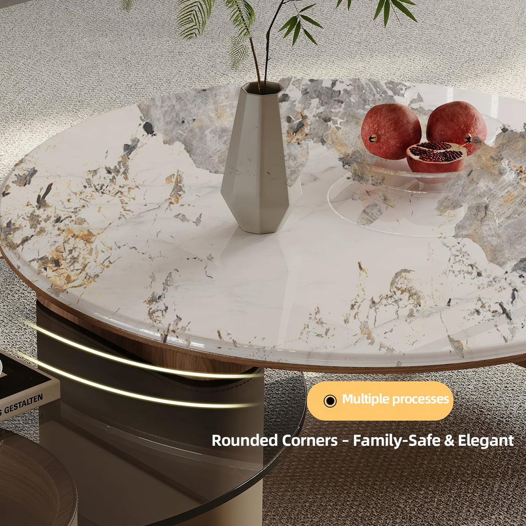 Round Expandable Coffee Table with Hidden Storage J59232