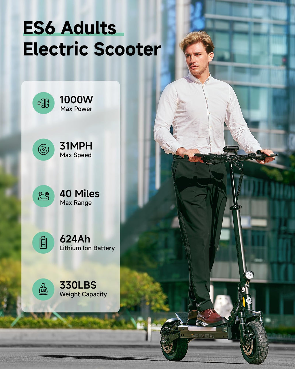 Electric Scooter Adults 1000W Peak Motor Up to 31 MPH S7564