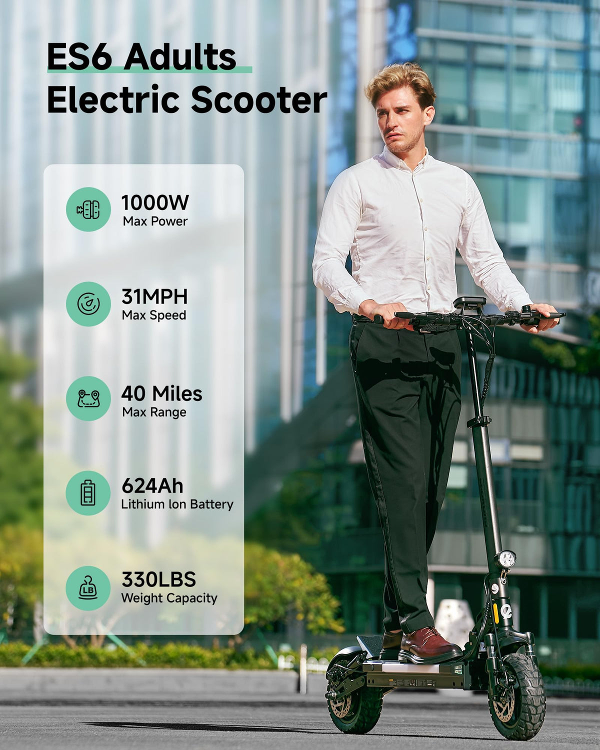 Electric Scooter Adults 1000W Peak Motor Up to 31 MPH S7564