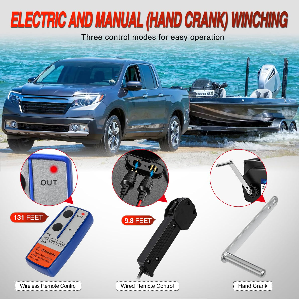 3500 lbs Portable Electric Boat Trailer Winch Z377123