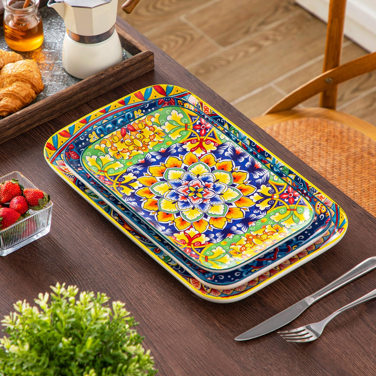 Serving Platters Set of 3 Rectangular Trays R907